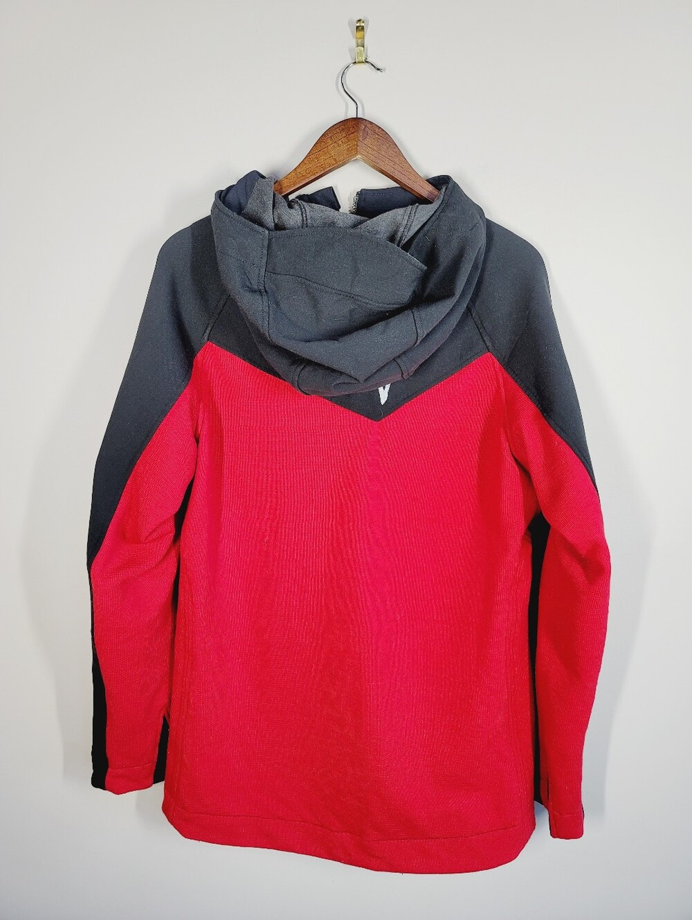 Voormi Red & Black Hooded CORE CONSTRUCTION Zip Jacket, Size Large - Picture 3 of 4